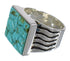 Genuine Sterling Silver And Turquoise Inlay Southwestern Ring Size 5-1/4 YX68728